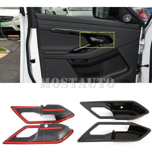 For Land Rover Range Rover Evoque L551 2019-2020 ABS Carbon Fiber Interior Car Door Handle Bowl Cover 4pcs Car Decor Car Trim