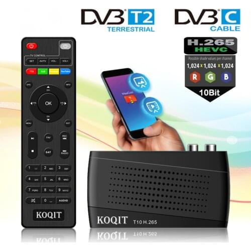 HEVC DVB-T2 DVB-C Digital TV Tuner DVB T2 H265 Antenna Receiver 10Bit HD Decoder DVBT2 tv stick Cast EPG M3U Set Top Box Youtube
