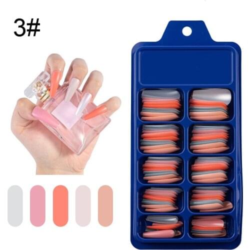24pcs/Set Woman Coffin Fake Nails European Rainbow Ballerina Full Nail Art Tips Colorful Beauty Artificial False Nails