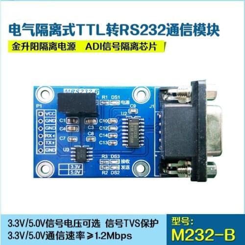 Isolated TTL to RS232 Module Isolated TTL to 232 Module Full Duplex 5.0V/3.3V Optional