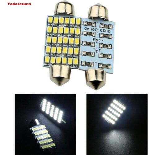 Kit 10 Lampada C5W Torpedo 30 SMD Leds Luz Teto Placa Smd Super Branca 41mm 42mm DC 12V