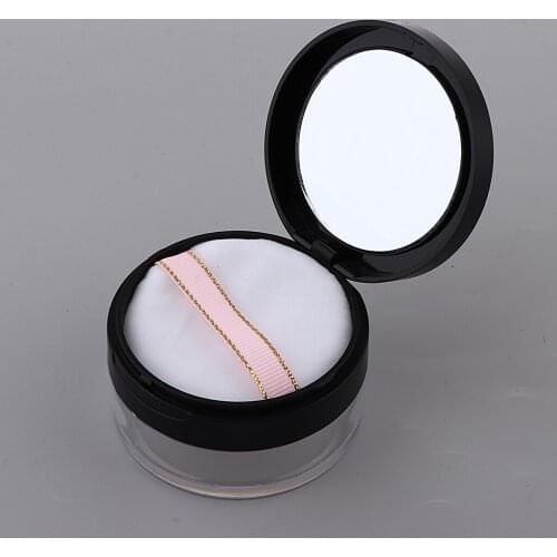 Cosmetic Translucent Loose Setting Powder/Finishing Powder Storage Container With Sifter Mesh and Makeup Puff