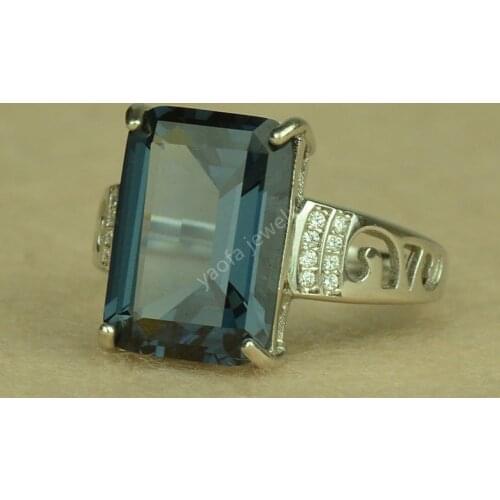 Resizable Gorgeous Male Big Synthetic gray Stone 925 silver Ring Fashion Filled Vintage birthday gift Party Rings For Men gifts