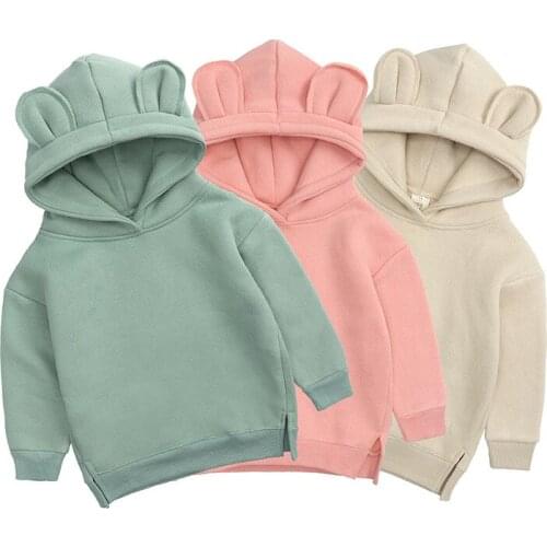 LazyChild Cute Hoodies For Kids Boy Girl Cartoon 3D Ear Kids Cute Baby Girl Sweatshirts Sweatshirt For Children 2021 New
