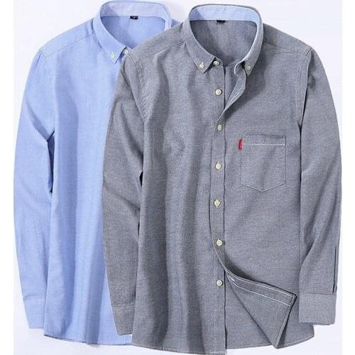 Mens Plaid Checked Oxford Button-down Shirt Chest Pocket Smart Casual Classic Contrast Long Sleeve Dress Shirts