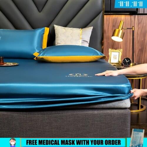 2/3 Pcs Washable Ice Silk Bed Sheet Cool Mat Set Folding Summer Ice Silk Mat Household Air Conditioning Bedspread 4/5/6 FT Bed