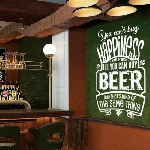 BEER Wall Stickers Restaurant Pub Removable Vinyl Sticker You Can't Buy Happiness But You Can Buy beer decors Wall Decals G124