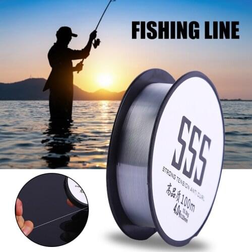 100m Nylon Fishing Line Super Strong Pull Anti Curl Cut Water Quickly Wear Resistant Bite Resistant Fishing Line