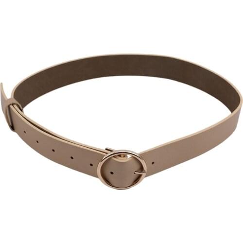 2021 New Punk Belt Big Round Buckle Pu Leather +Metal Hoop Belt Strap For Woman Jeans Belt