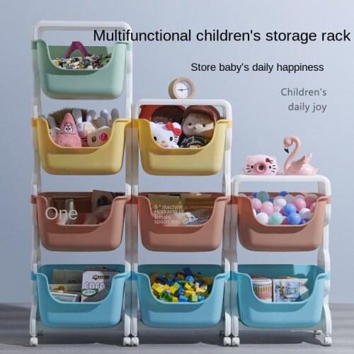 Kitchen Shelf Household Floor Type Multilayer Movable Shelf Sorting Storing Sundries Fruit Vegetable Storage Basket