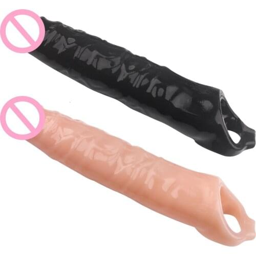 Reusable Penis Sleeve Big Penis Extender Condom Cock Extension Dick Enlargemen Sex Toys for Men Enlargement Time Delay