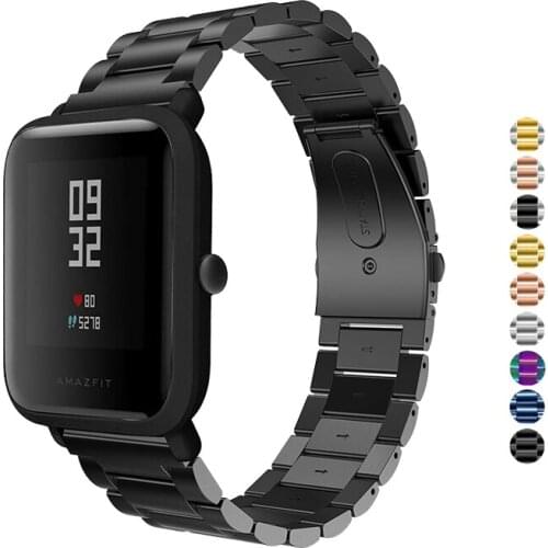 22mm/20mm band for Huami Amazfit GTS/Bip lite/GTR 42mm/pace/GTR 47mm/stratos strap stainless steel bracelet Accessories