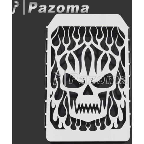Skull Style Stainless Steel Motorcycle Motorbike Radiator Grill Guard Water Cooler Grille Protector For Kawasaki Vulcan VN 1500