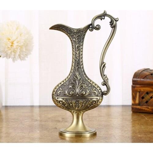 Russian metal European retro handle vase creative classic flower home office decoration high-end ornaments