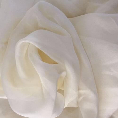Howmay ivory creme silk chiffon 100% pure silk fabric 5.5m/m 140cm 55" 11# color for scarf dress scarf decoration