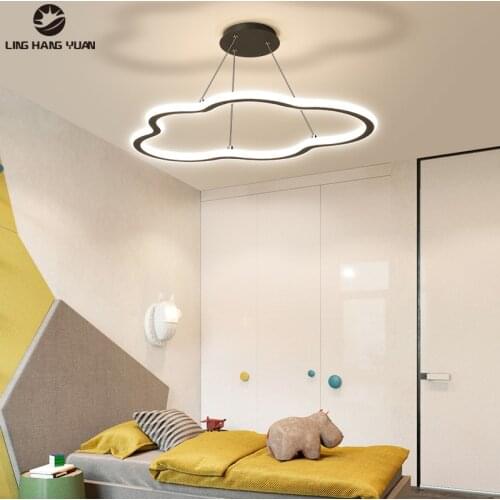 Modern Led Chandelier Home Lighting For Living room Bedroom Dining room Kitchen Ceiling Chandelier Lighting Fixtures Black White
