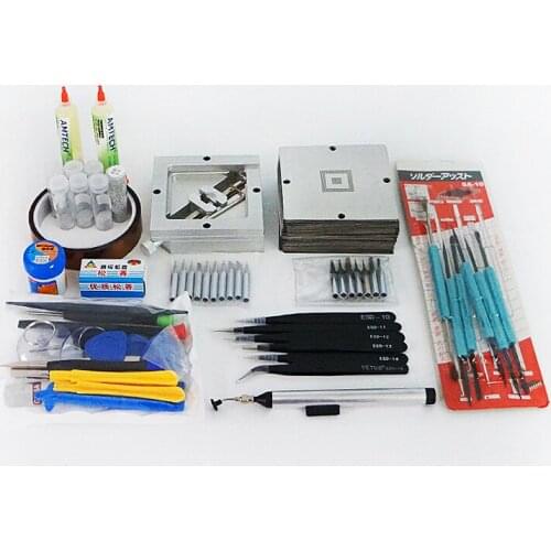 1Set BGA Reballing Station With Hand Shank BGA Tin Fixture BGA Reballing Kit 90*90mm Universal Bga Stencilfor SMT Rework Repair