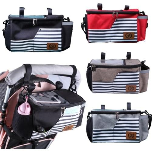 Baby Stroller Bag Mummy Organizer Bag Nappy Diaper Carriage Buggy Pram Cart Basket Hook Stroller Accessories Womens Shoulder Bag