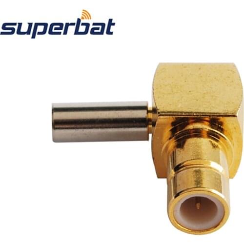Superbat 75 Ohm SMB Plug Right Angle Crimp Attachment RF Coaxial Connector for Cable RG316 RG174 LMR100