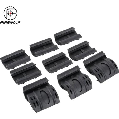 12pcs Tactical Weaver Picatinny Rubber Handguard Quad Rail Covers 2 Colors