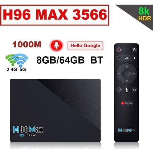 10PCS H96 MAX RK3566 Android 11.0 TV BOX Quad-Core 8GB 64GB/4GB 32GB LAN 1000M 2.4G/5G Dual Wifi BT4.0 4K HD Smart Media Player