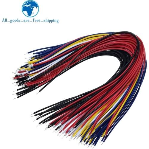 TZT 100PCS 20CM Color Flexible Two Ends Tin-plated Breadboard Jumper Cable Wires
