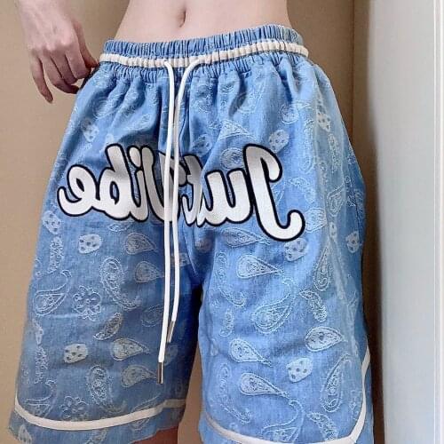 Streetwear Hip Hop Graphic Knee Pants Sweatpants Women Bottoms Pants Elastic High Waist Loose Sports Fashion Teens 2021 Harajuku