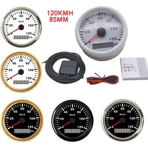 Universal 85mm GPS Speedometer Gauge 120km/h For Car Truck Boat Motor Auto With Red Backlight With GPS Speed Gauge Odometer