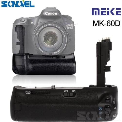 Meike MK-60D Professional Vertical Battery Grip Holder for Canon EOS 60D Camera Replace as BG-E9 work with LP-E6 Batteries