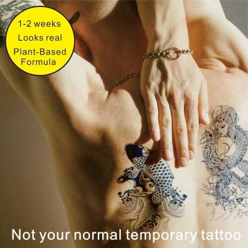 CWP GZ105 Japanese Semi Permanent Long Lasting Fake Tattoo with Koi fish，praying hands, Owl Pattern