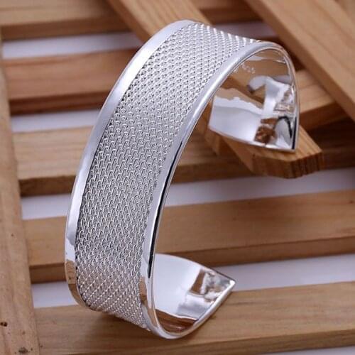 Free Shipping Fashion 925 Silver Finished Weaved Bangle Bracelet for Women Jewelry Factory Price SMTB048