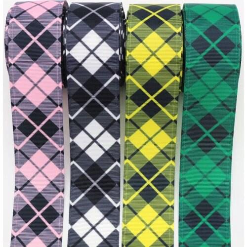 1 '25mm 1-1/2 38mm plaid ribbon 10 yards DIY handmade material headpiece bow hair handicraft accessories grosgrain