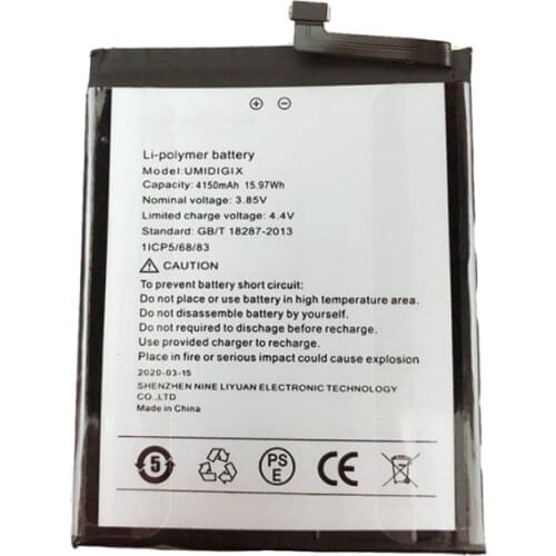 1x 4150mAh 15.97Wh X Phone Replacement Battery For UMI Umidigi X phone Batteries