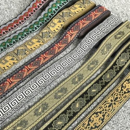 10 YARD 5CM 2 Inch Handmade Embroidery Lace Woven Jacquard Ribbon Trims Flowers Design For Clothing Straps Accessory