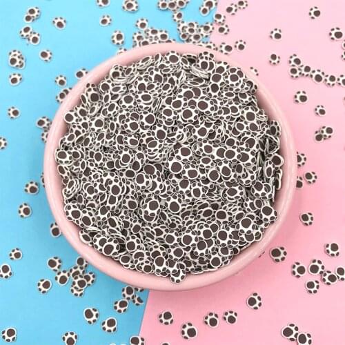 100g/lot Kawaii Bear Paw Slices Polymer Clay Sprinkles for Crafts Accessories DIY Scrapbooking Decor Nail Arts Decoration 5mm