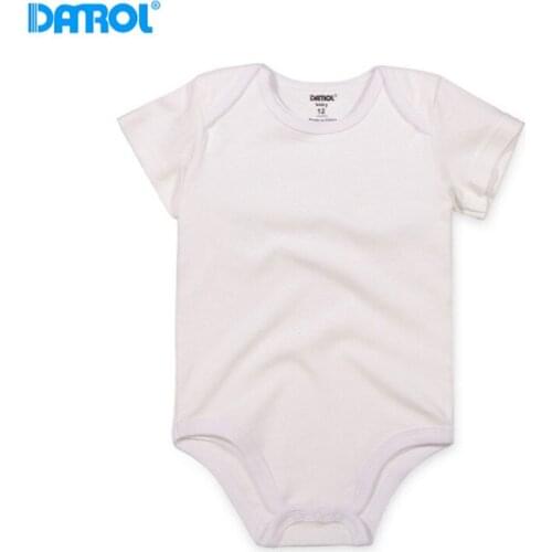 3 Pieces / Lot Danrol Baby Bodysuits 0M-24M Shortsleeve 100% Cotton White Color Boy Girl Jumpsuit Infant Clothing Baby Rumper