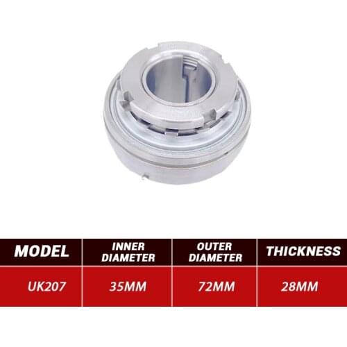 3pcs Outer Wire Bearing UK207 Mental Pillow Block Bearing UK207 35mm*72mm*28mm Steel Bearings High Quality