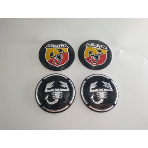 4Pcs/Pack 56mm Abarth Scorpion Logo Car Steering tire Wheel Center 3D sticker Hub Cap Emblem Badge Decals Car styling Accessory