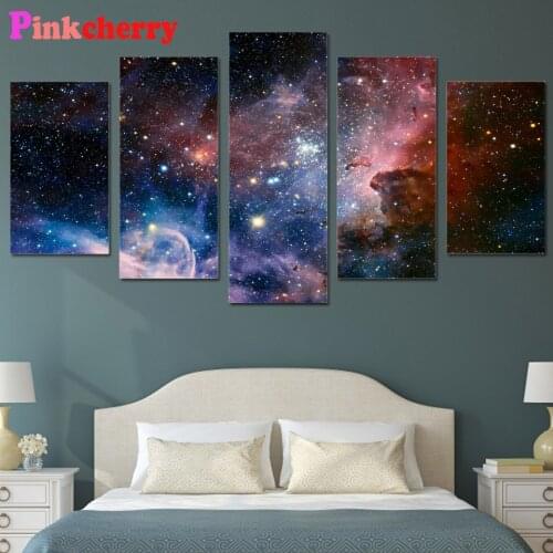 5pcs space galaxy diamond embroidery full square round 5d diy diamond painting cross stitch rhinestone