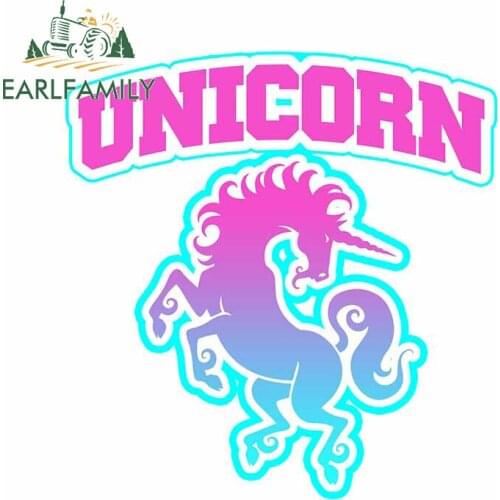EARLFAMILY 13cm x 12.2cm Cartoon Car Sticker For Unicorn Cute Decal ATV Refrigerator Waterproof Occlusion Scratch Car Styling