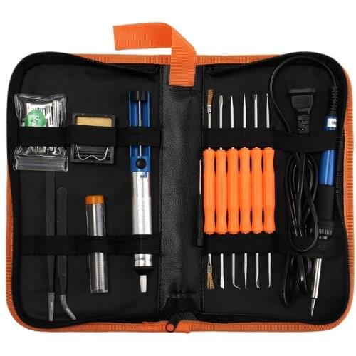 220V 60W Adjustable Temperature Electric Soldering Iron Kit+5pcs Tips Portable Welding Repair Tool Hobby Knife EU/US/UK Plug