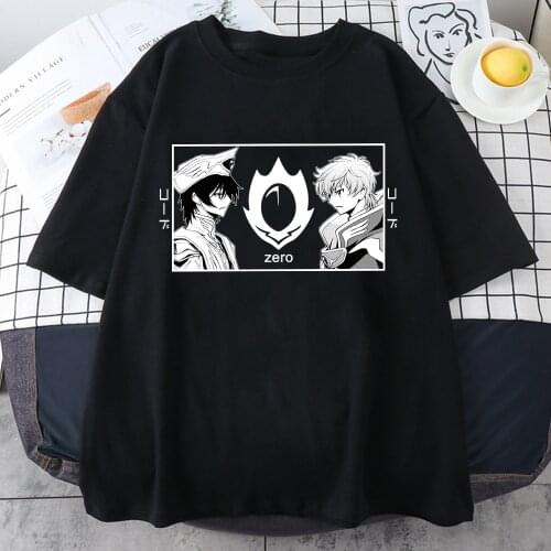 Anime Code Geass Lelouch and Suzaku T Shirt Harajuku Summer Anime Manga Unisex T-shirt
