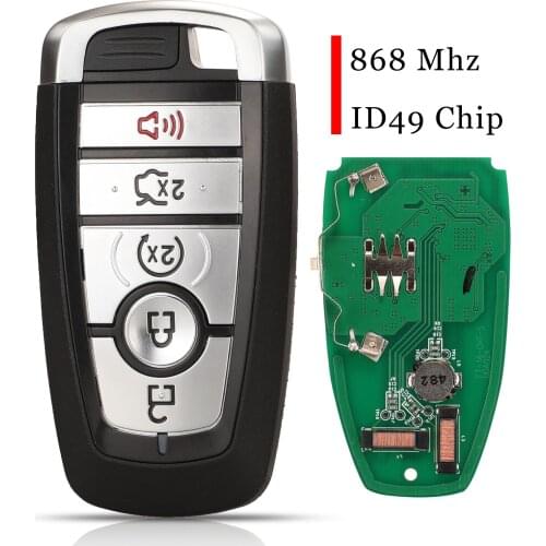 Jingyuqin 5pcs 5Button Smart Control Car Key Fob 868Mhz ID49 For Ford Ford Fusion Edge Explorer Expedition M3N-A2C93142600