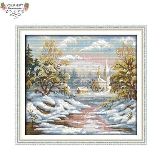 Your Gift F439 14CT 11CT Counted and Stamped Home Decoration The Early Frost Needlework Needlepoint Embroidery Cross Stitch kits