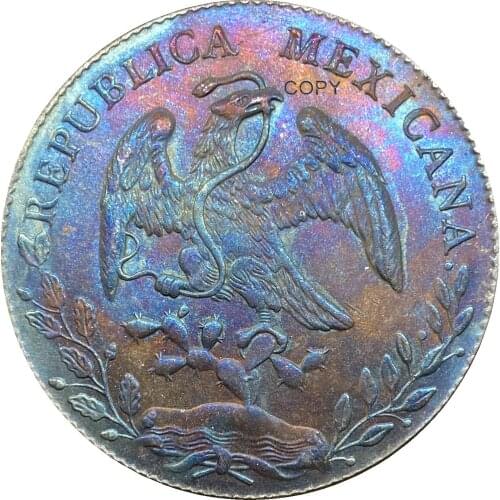 Mexico 8 Reales 1875 Go FR Plated Silver Copy Coin
