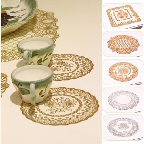 Lace Plastic Table Place Mat Pad Cloth Cup Wedding Dining Tea Coffee Coaster Placemat Mug Doily Drink Kitchen Table Decoration