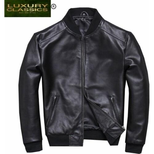 Men Jacket Real Leather Clothes 2021 Streetwear Fashion Mens Sheepskin Short Coat Slim Fit 5xl Genuine Leather Coats U352