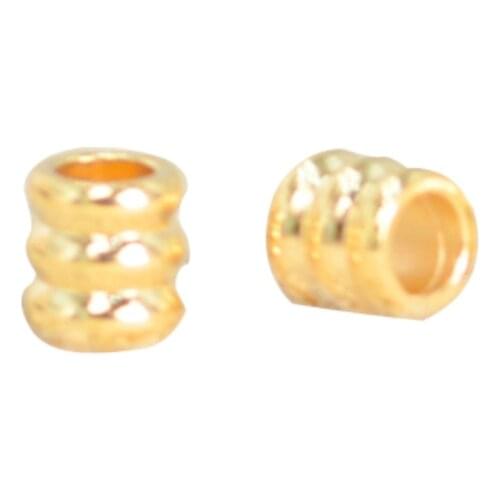100 PCS 2.5*2.5mm Metal Brass Gold Plated Spacer Beads 1.5mm Hole Beads DIY Parts For Jewelry Making
