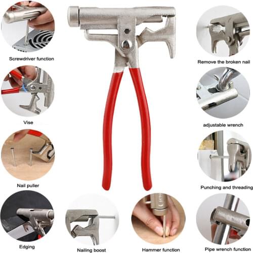 Multi-function Universal Hammer Screwdriver Nail Gun Pipe Pliers Wrench Clamps Pincers Tool Window Breaker Crimper Hammer