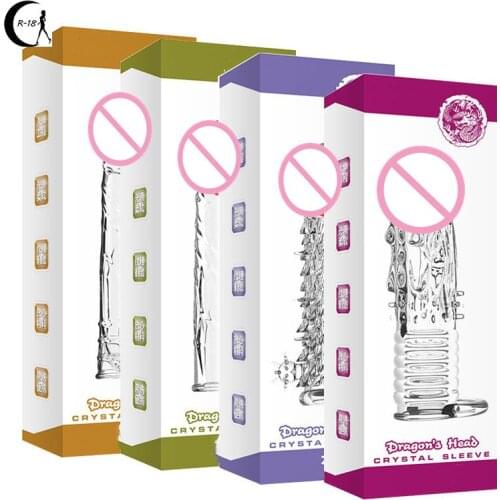 Reusable Condom Newest Crystal Cock Rings Adult Sex Products Sex Toys Penis Sleeves Penis Extension Enlargement For Men